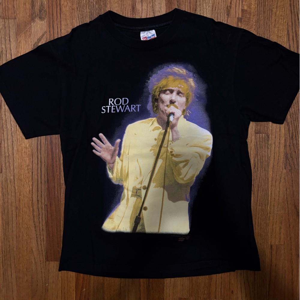 VINTAGE 1993 Rod Stewart Shirt Mens Large A Night to Remember Single Stitch 90s